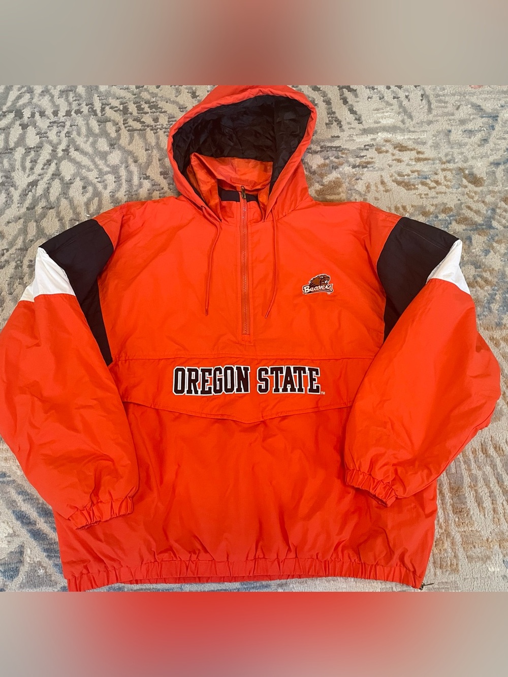 NCAA Oregon State Beavers Anorak Pullover Jacket Mens XXL Quilted Lining HalfZip